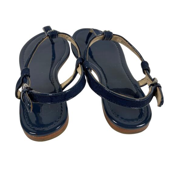 Coach Rolanda Patent Leather Blue Thong Sandals 9.5 B - Picture 3 of 6